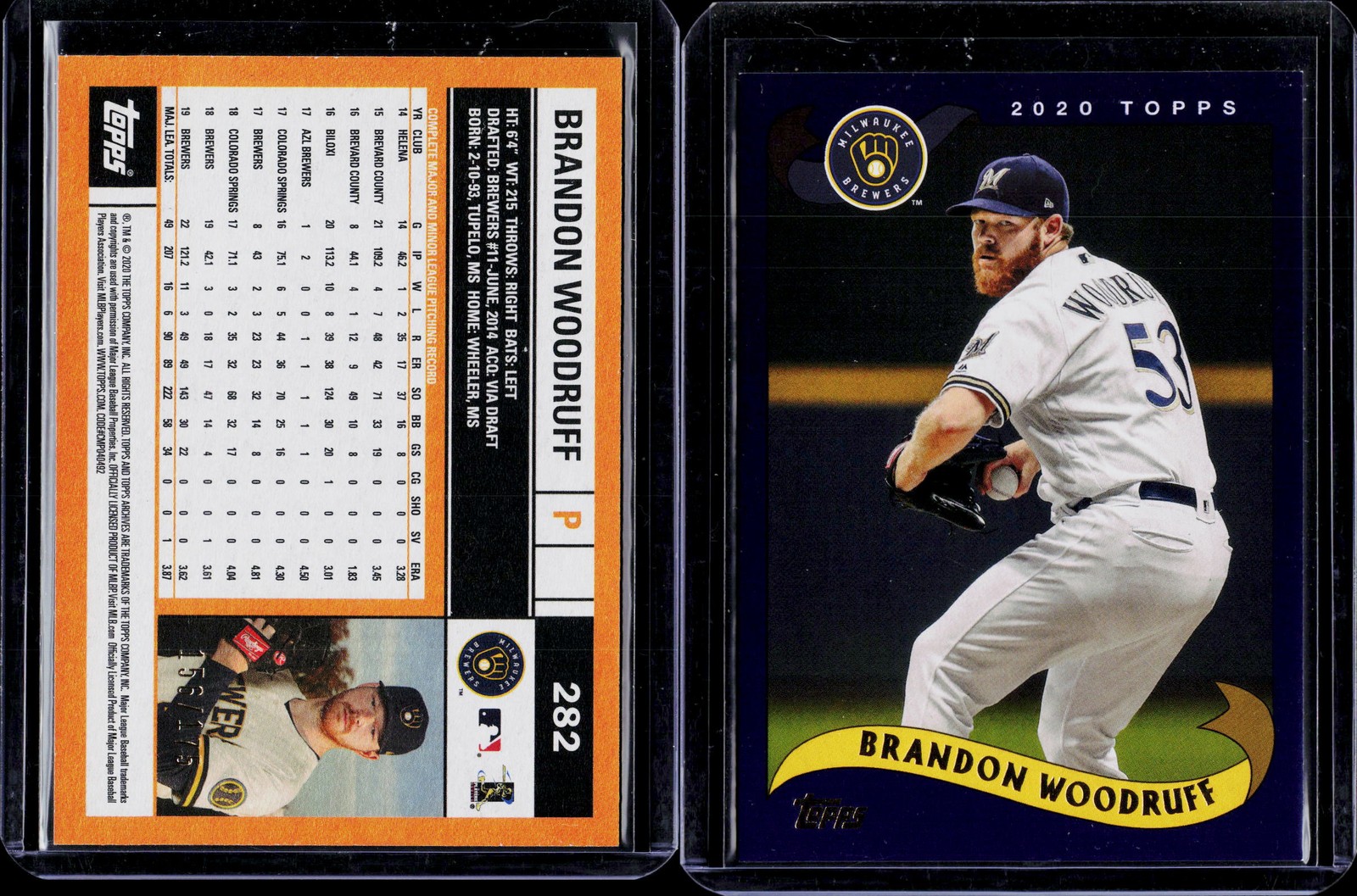 2020 Topps Archives #282 Brandon Woodruff Purple #/175