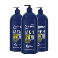 Suave 3-in-1 Men  s Shampoo, Conditioner  Body Wash Citrus Sandalwood 3x40oz