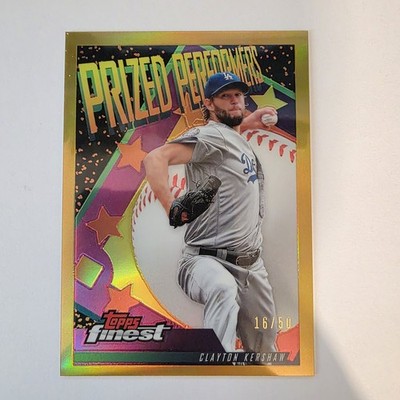 2019 FINEST PRIZED PERFORMERS CLAYTON KERSHAW PP-CKE GOLD REFRACTOR 16/50 DODGER