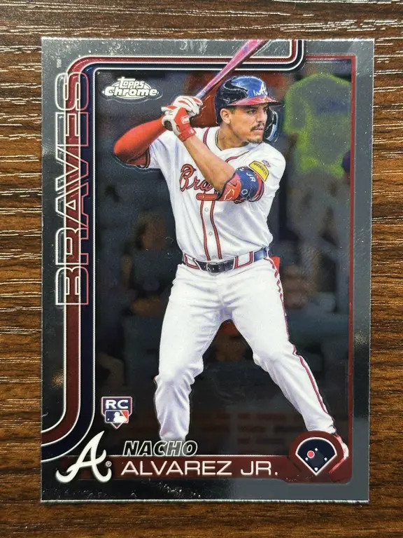 2025 Topps Chrome Baseball Nacho Alvarez Jr. Atlanta Braves Base RC #75