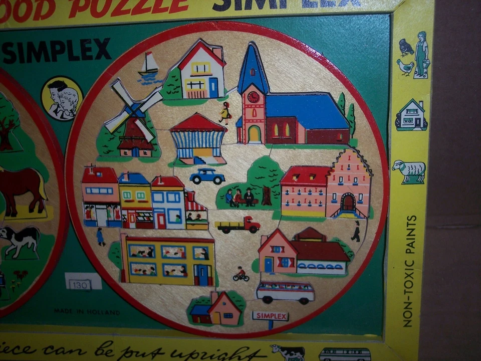 Vintage Simplex Wooden Puzzle made in Holland plywood WITH original packaging - Image 2 of 4