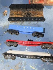 LOT OF 7 VINTAGE "O" GAUGE LIONEL TRAIN CARS BOX CABOOSE GONDOLA FREIGHT COAL