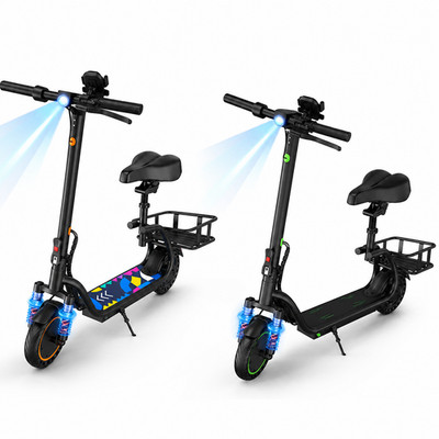 8.5'' Electric Scooter for Adults with Seat, Max Speed 19 MPH, Range 17/25Miles