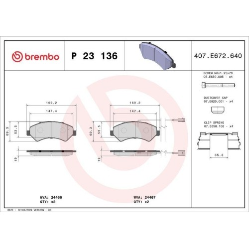 Brembo P23136 plaquettes de frein pour sécuriser les trajets en Citroën