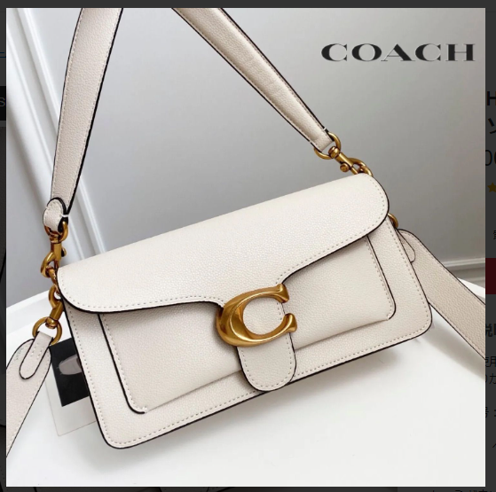COACH 73995 Tabby Shoulder Bag 26 White Polished Pebble Leather 2
