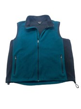 VTG LL Bean Polartec Fleece Vest Men Sz XL Full Zip Green Black Made In USA