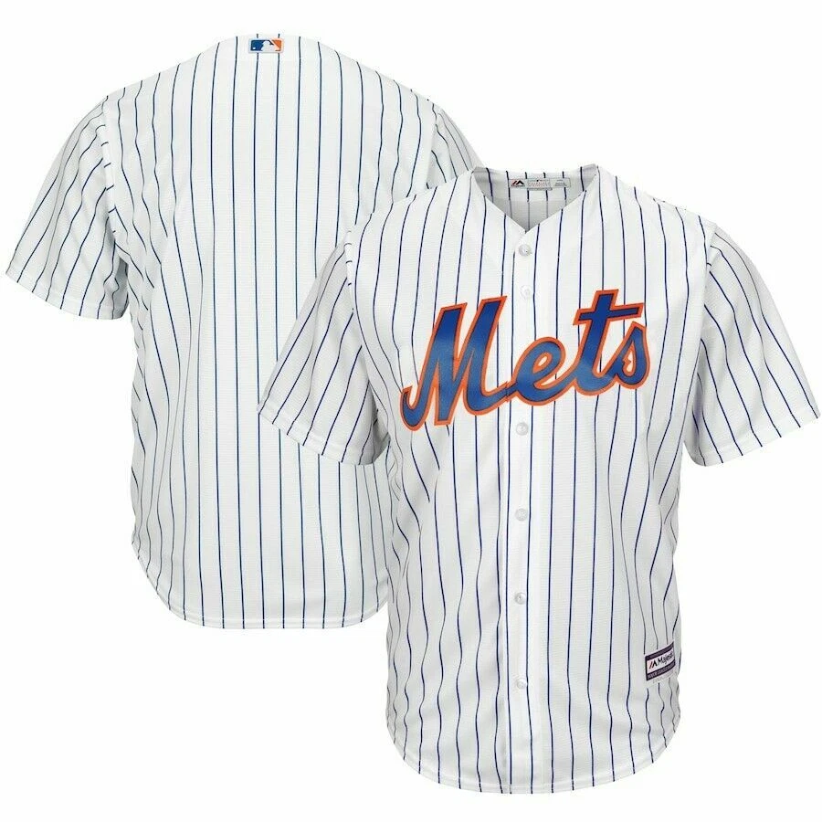 New York Mets Blank White(Blue Strip) Women's Home Stitched MLB Jersey