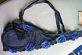 Lise Charmel Black/Blue No Noir Dentelle Balconette U/W Bra