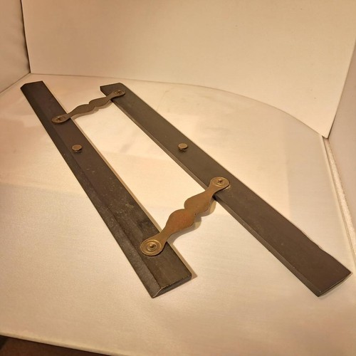 ANTIQUE EBONY AND BRASS 15" PARALLEL RULER - Picture 12 of 21