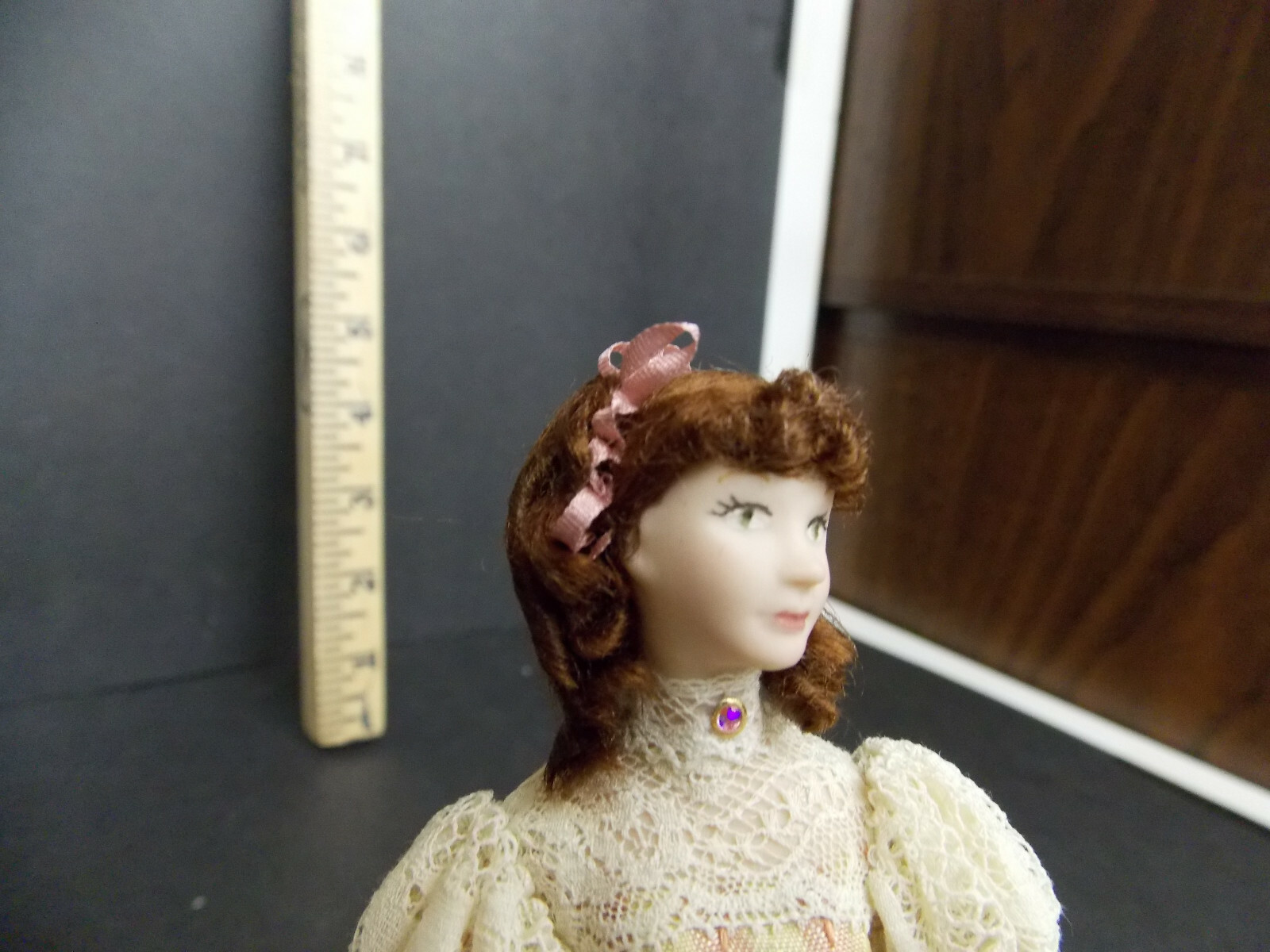 DOLLHOUSE DOLL PORCELAIN VICTORIAN LADY W/ AUBURN HAIR eBay