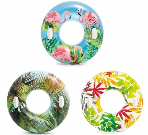 Intex Inflatable Pool Float Tube Kids and Adults Colorful Assorted Colors Design - 第 1/2 張圖片