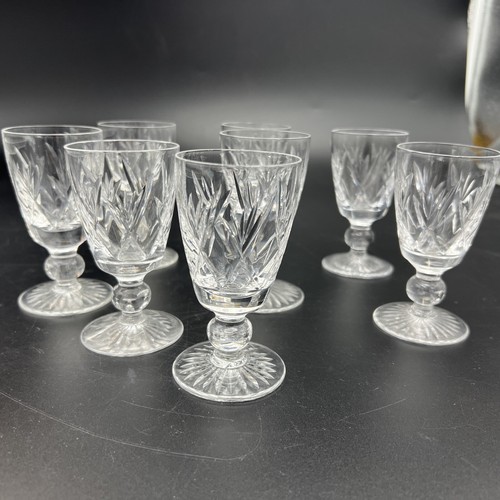 Stuart Sherry Port Cut Crystal glasses Argyll Signed Vintage Set of 8 4” 10cm - Picture 6 of 12
