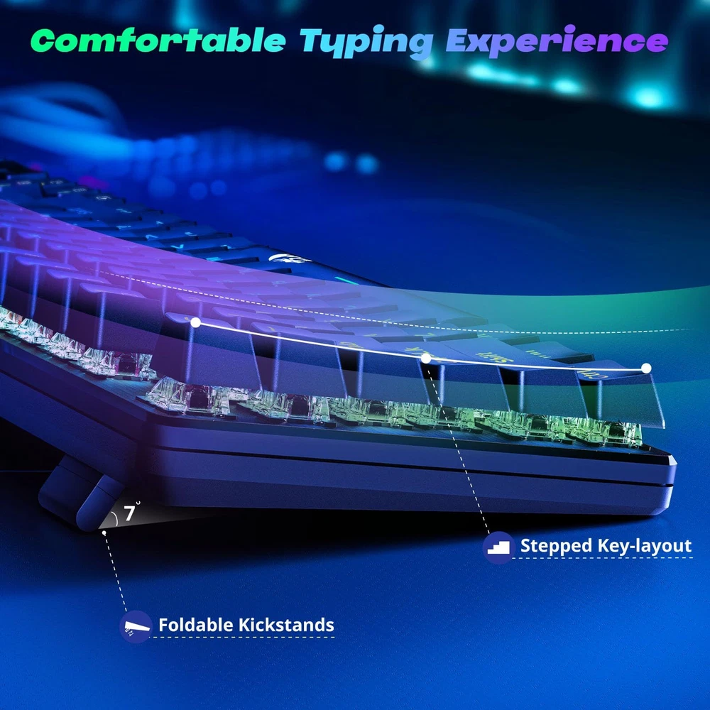 Mechanical Gaming Keyboard, Wired Mechanical Keyboard with 11 Programmable Ba...