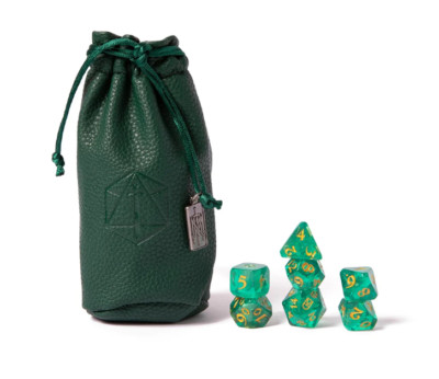 Mighty Nein The Traveler Dice Set 7 Die Hard d20 Critical Role PU Leather Bag
