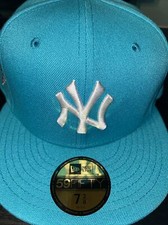 7 1/2 new york yankees teal 2000 world series pink bottom fitted hat