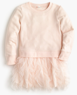 Sweatshirt-Kleid Tüllrock J.Crew Rundhalsausschnitt Mädchen Alter 8 Jahre neu mit Etikett pfirsichrosa