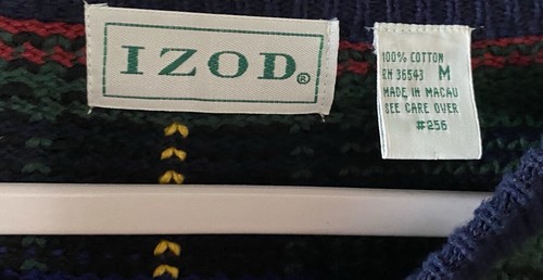 Suéter Pullover De Colección IZOD Azul Verde Informal Trabajo Golf Para Hombre Talla M 46" Pecho - Imagen 6 de 8
