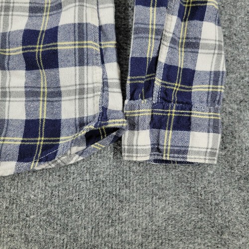Levi's Pearl Snap Shirt Men's Large Blue White Plaid Flannel Western Long Sleeve - Picture 6 of 16