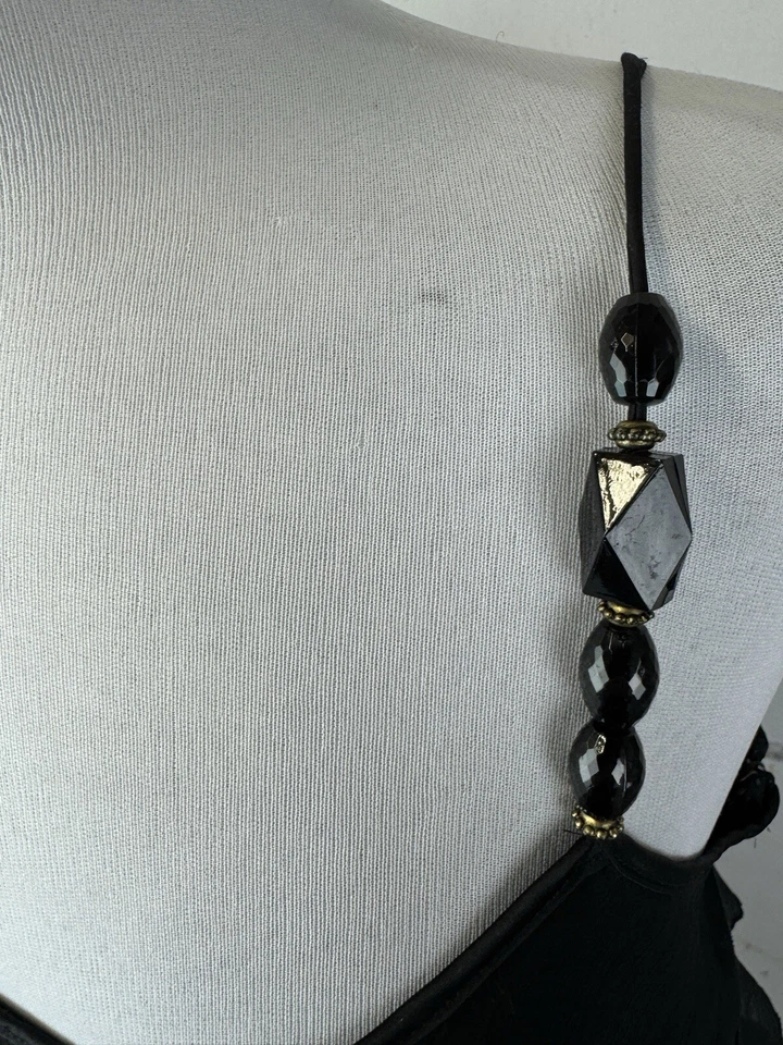 Blusa sin mangas negra con volantes en capas coqueta de hadas formal Y2K Steampunk talla L Foto 4 de 4