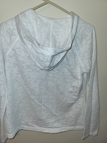 Exertex Girls Size PM White Semi Sheer Hooded Sweatshirt Full Zip L Sleeve 26 L - Picture 23 of 24