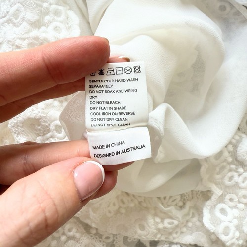 Zimmermann Essence Playsuit Size 1/ AU 10/ US 6 White Silk Veil Lace Up - Picture 12 of 14