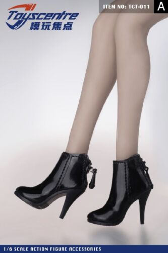 Toyscentre  TCT-011 1/6 Female Shoes High-Heeled Boots Black F 12'' Figure Toy  - Picture 1 of 4
