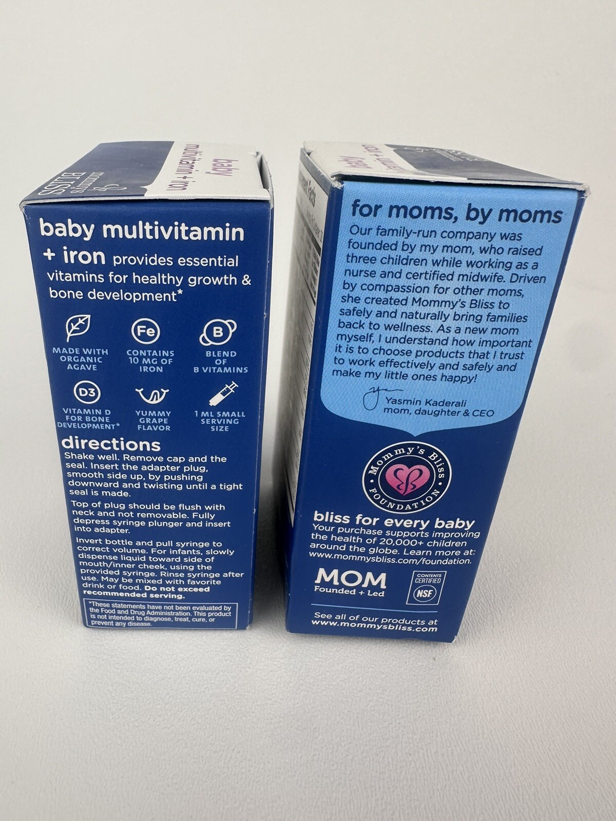 2 Pack- Mommys Bliss Baby Multivitamin + Iron 1 fl oz