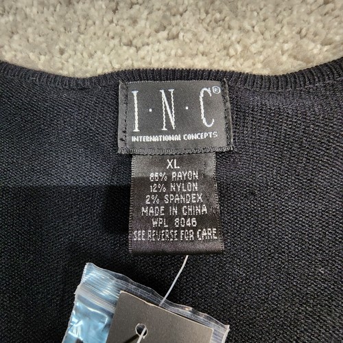 INC long Sleeve Hook & Eye Embellished Top Black XLarge NEW - Picture 7 of 10