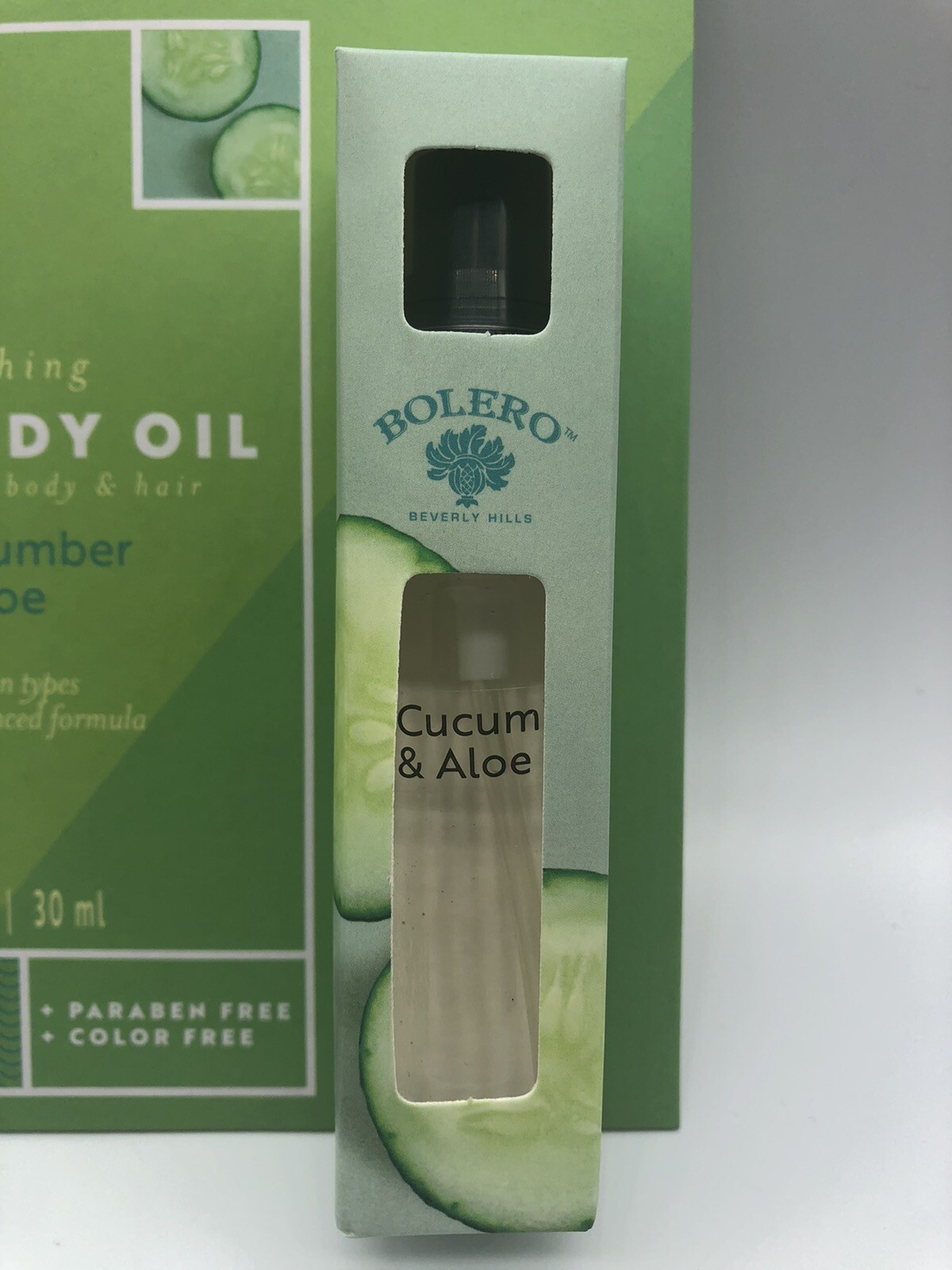 2 Pack Bolero Beverly Hills Cucumber and Aloe Soothing Body Oil 1 Fl oz