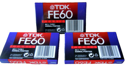 3 Stück TDK FE 60 Ferric Cassetten, NEU, originalverpackt