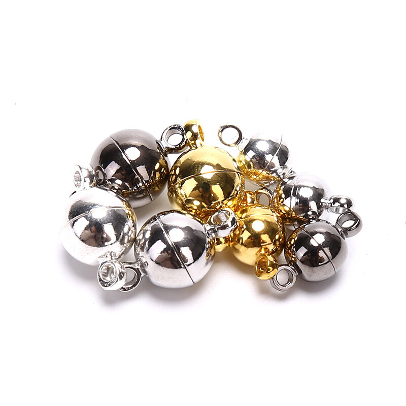 10pcs*Magnetic Lobster Clasps Buckle Hook Round Ball DIY Jewelry Making Findi:bo