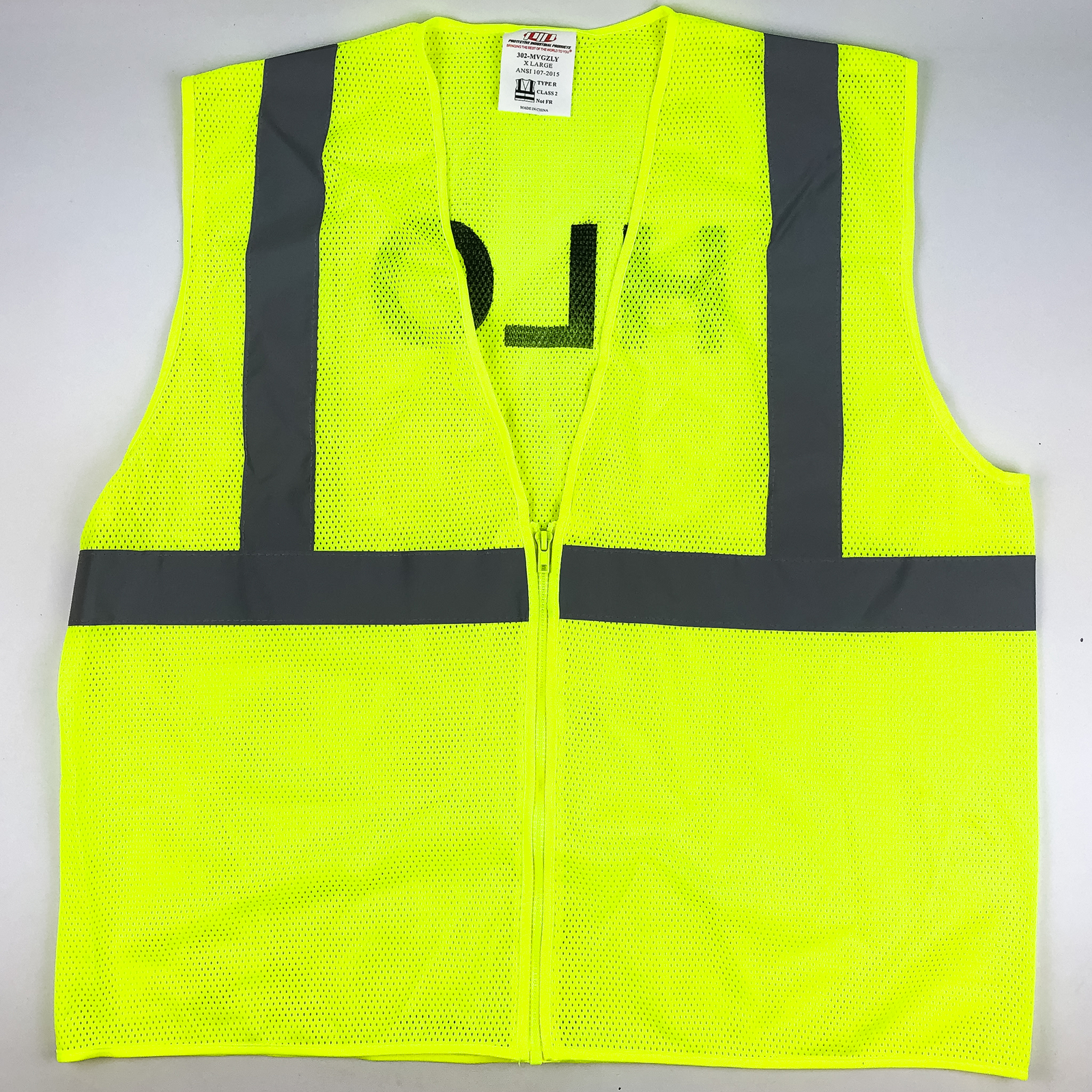 2pk Safety Vest XL Hi-Visibility Reflective Yellow Green Mesh PIP 302-MVGZLY