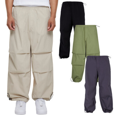 Urban Classics Popline Parachute Pants Jogger Baumwolle Oversize Fallschirmhose