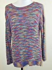 CABLE GAUGE Womens PULLOVER SWEATER - Size MEDIUM - Open Weave Multi-Color