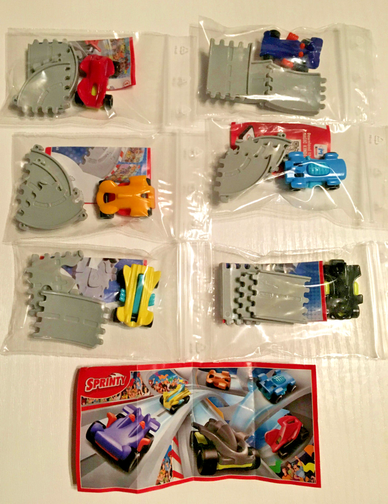 RACING CARS COMPLETE SET OF 6 WITH ALL PAPERS KINDER JOY SURPRISE EGG TOYS 2016