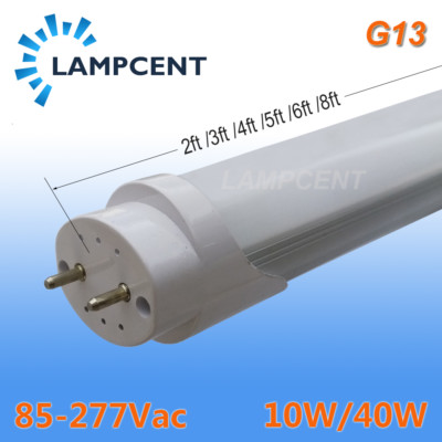 6-12/Pack T8 LED Tube 2ft 3ft 4ft 5ft 6ft Bulb G13 Bi-Pin Dual-end Powered Light