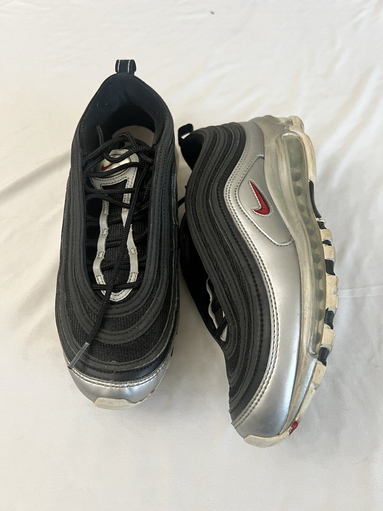 Nike Air Max 97 Silver Black Mens Athletic Shoes Size 8