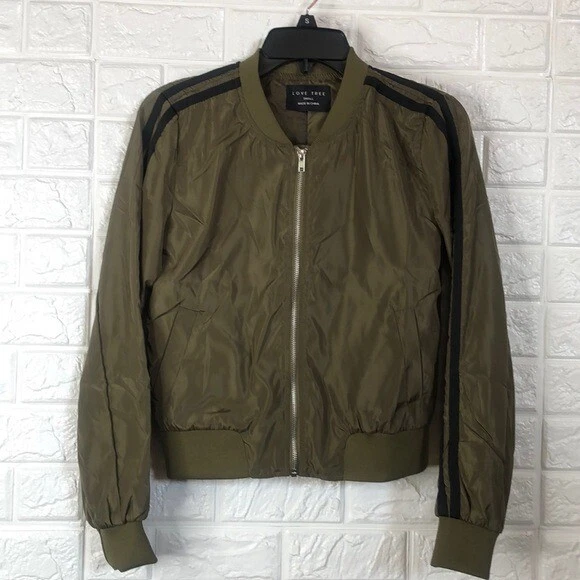 Love Tree Army moss green bomber jacket Women s Size S Small
