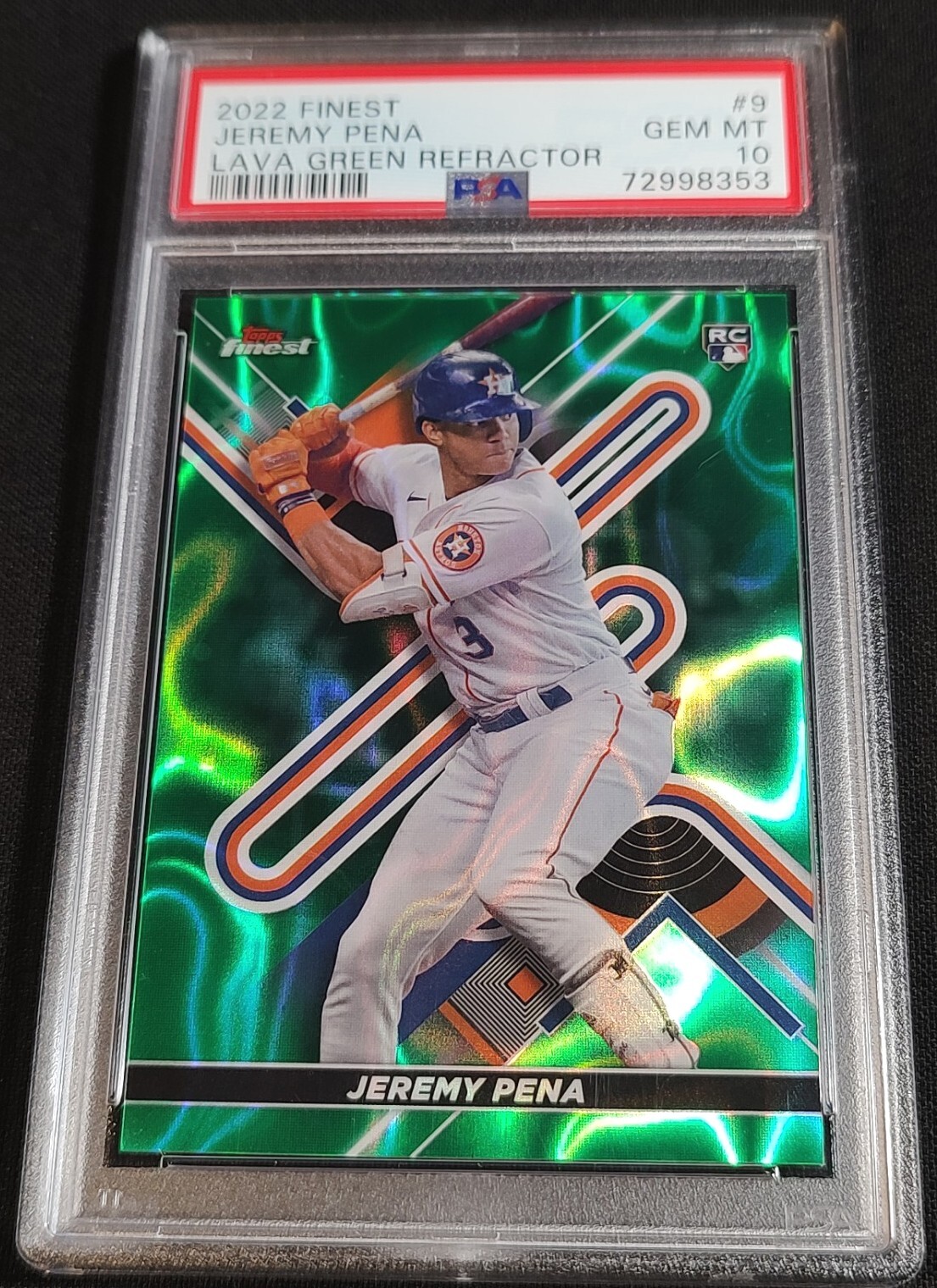 PSA 10 RC /99 JEREMY PENA GREEN LAVA REFRACTOR ⚡TRUE ROOKIE #9 2022 Topps Finest