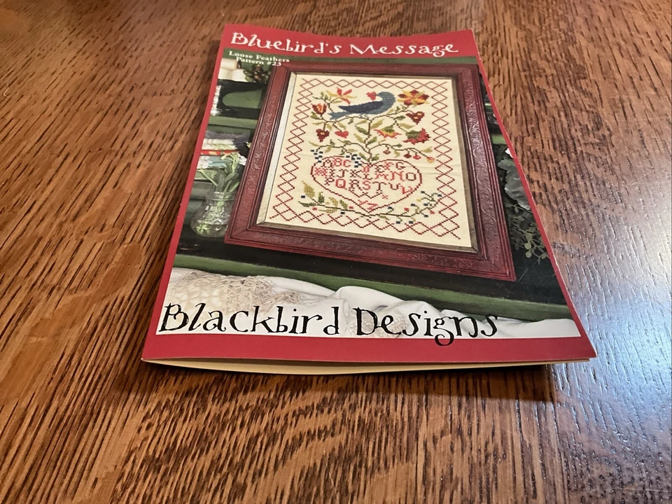 Blackbird Designs Bluebird's Message Cross Stitch Pattern Loose Feathers #23 - Image 3 of 4