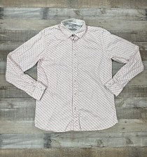 Ted Baker Shirt Mens 4 Pink White Plaid Long Sleeve Button Up Casual Designer