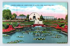Postcard Wisconsin Milwaukee WI Mitchell Park Conservatory 1941 Posted Linen 