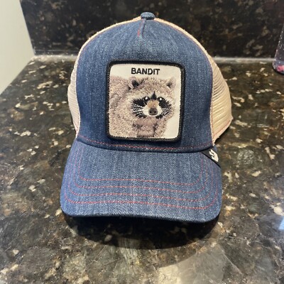 Goorin Animal The Farm Trucker Baseball Snapback Hat Cap Bandit Raccoon HTF 