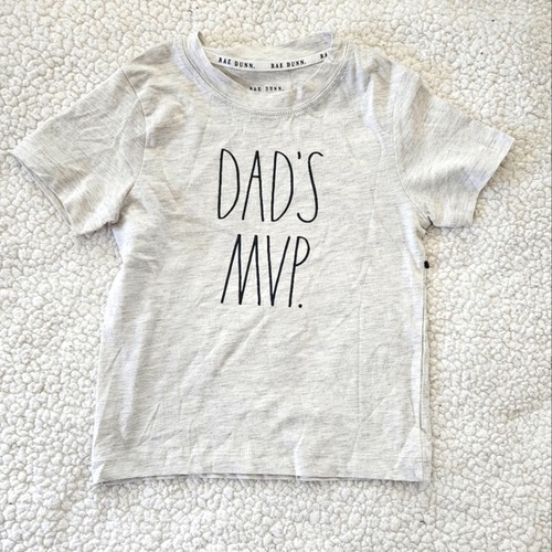 Rae Dunn kids unisex grey "Dad's MVP" t-shirt size 4T