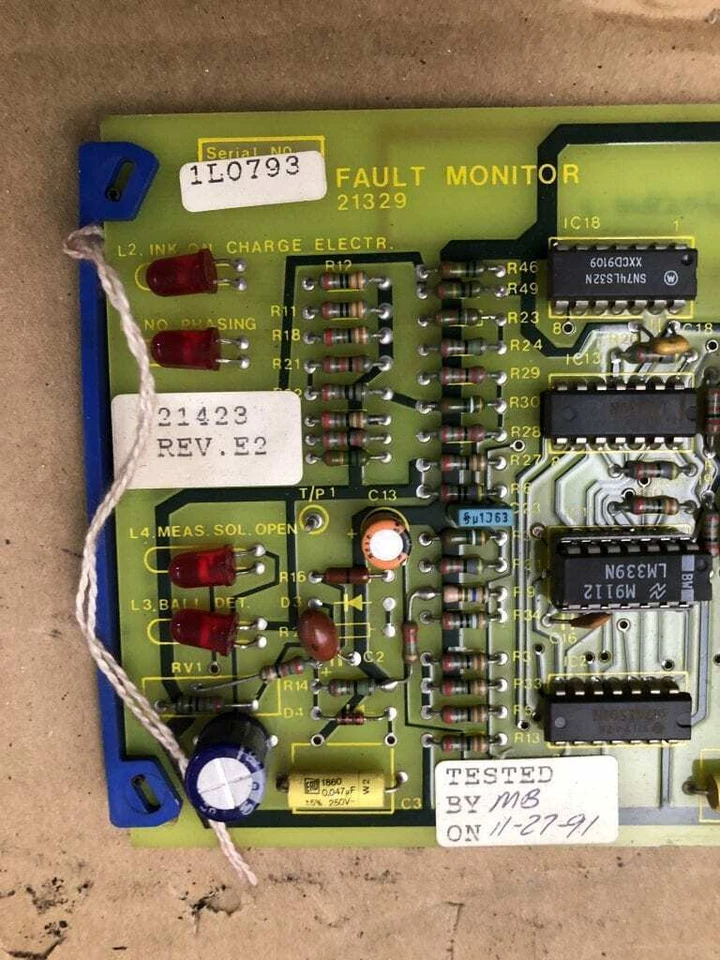 Placa de monitor de fallas Domino 21423 Rev E2 / 21329 Foto 2 de 4