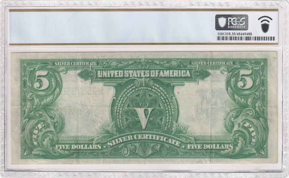 1899 $5 Silver Certificate Indian Chief VF 35 - Image 2 of 2