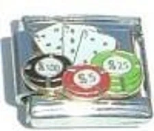 Cards and Casino Chips  WHOLESALE ITALIAN CHARM in stainless steel 9MM 2017