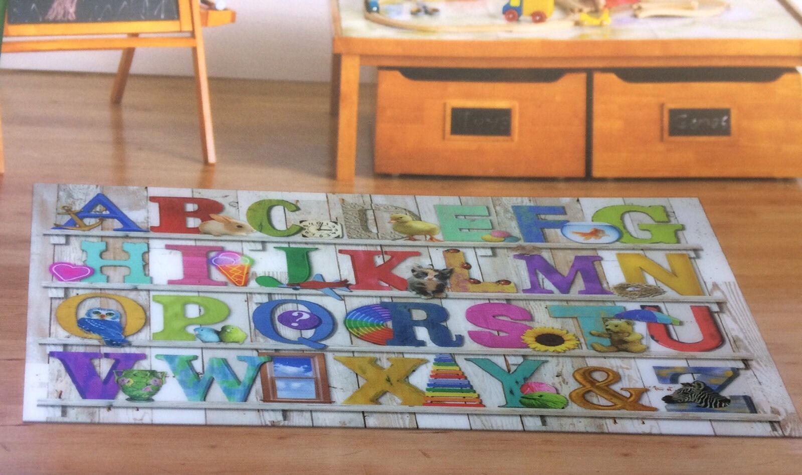 Anti Slip Children's Alphabet Nursery Carpet Kids Bedroom Play Mat Rug 100x138cm