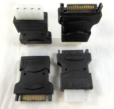 Lot of 4 - NEW SATA T15P-4P Connector Adapter 15Pin SATA Male to 4Pin IDE Female
