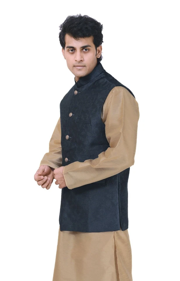 Mens Formal Wedding Occasion Grey Floral Waistcoat Koti Jacket Wasket Only 1043 - Image 2 of 4